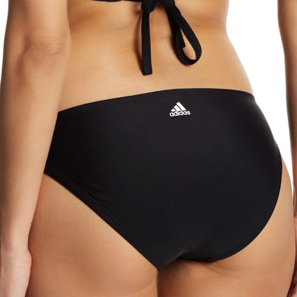 Adidas Women’s Black Hipster Bikini Bottom Size L NWT